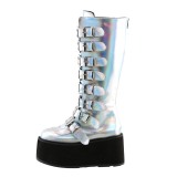 Hologramme 9 cm DAMNED-318 plateformes bottes  boucles pour femmes