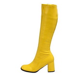 Jaunes en cuir verni 7,5 cm GOGO-300 talon botte femme pour homme