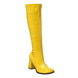 Jaunes en cuir verni 7,5 cm GOGO-300 talon botte femme pour homme