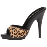 Leopard 13 cm Fabulicious POISE-501FUR mules talons hauts