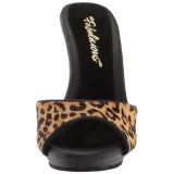 Leopard 13 cm Fabulicious POISE-501FUR mules talons hauts