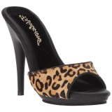 Leopard 13 cm Fabulicious POISE-501FUR mules talons hauts