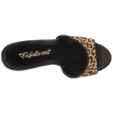 Leopard 13 cm Fabulicious POISE-501FUR mules talons hauts