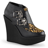 Leopard Similicuir CREEPER-306 chaussures creepers compensées