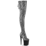 Motif serpent 20 cm 3008SP-BT Plateforme bottes cuissardes  lacets noires