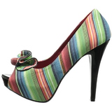 Multicolore 13 cm LOLITA-12 chaussures escarpins bout ouvert