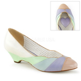 Multicolore 4 cm retro vintage LULU-05 Pinup escarpins femmes  talons bas