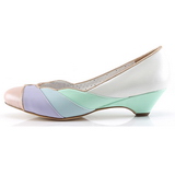 Multicolore 4 cm retro vintage LULU-05 Pinup escarpins femmes  talons bas