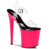 Neon Rose 20 cm Pleaser FLAMINGO-808UV Talons Hauts Plateforme