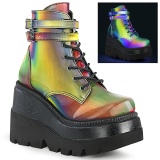 Neon arc en ciel 11,5 cm SHAKER-52 bottines plateforme compenses lolita