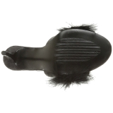 Noir 10 cm CLASSIQUE-01F mules femmes avec plumes de marabout