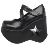 Noir 13 cm DYNAMITE-03 chaussures lolita gothique talons compensées