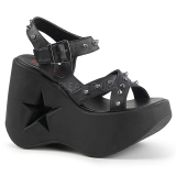 Noir 13 cm Demonia DYNAMITE-02 sandales lolita talons compenses