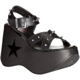 Noir 13 cm Demonia DYNAMITE-02 sandales lolita talons compenses
