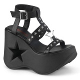 Noir 13 cm Demonia DYNAMITE-12 sandales emo talons compenses