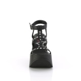 Noir 13 cm Demonia DYNAMITE-12 sandales emo talons compensées
