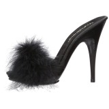 Noir 13 cm POISE-501F plumes de marabout Mules Chaussures