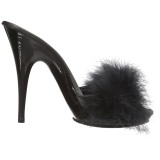 Noir 13 cm POISE-501F plumes de marabout Mules Chaussures