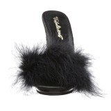 Noir 13 cm POISE-501F plumes de marabout Mules Chaussures