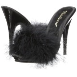 Noir 13 cm POISE-501F plumes de marabout Mules Chaussures