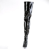 Noir 13 cm SEDUCE-4000 Vinyle plateforme bottes cuissardes crotch haute