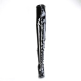 Noir 13 cm SEDUCE-4000SLT Vinyle plateforme bottes cuissardes crotch haute