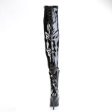 Noir 13 cm SEDUCE-4000SLT Vinyle plateforme bottes cuissardes crotch haute