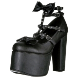 Noir 14 cm DEMONIA TORMENT-600 chaussures plateforme gothique