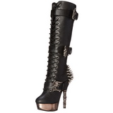 Noir 14 cm MUERTO-2028 Chrome Plateforme Bottes Femmes