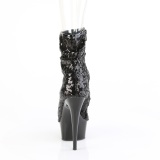 Noir 15 cm DELIGHT-1008SQ bottines a paillettes pour femmes