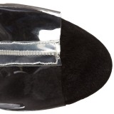 Noir 15 cm DELIGHT-1017TF bottines a frangees pour femmes a talon