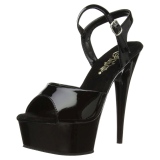 Noir 15 cm DELIGHT-609 talons hauts pleaser plateforme