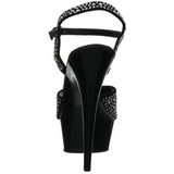 Noir 15 cm DELIGHT-609RS Chaussures pour femmes talon pierres scintillantes