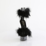 Noir 15 cm DELIGHT-624F sandales  talons hauts et plumes pole dance