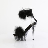 Noir 15 cm DELIGHT-624F sandales  talons hauts et plumes pole dance