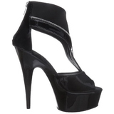 Noir 15 cm DELIGHT-690 bottines a plateforme pour femmes