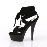 Noir 15 cm KISS-274 spartiates hautes genoux sandales gladiateur