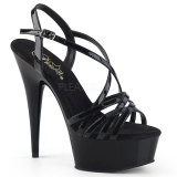 Noir 15 cm Pleaser DELIGHT-613 Sandales femme  talon