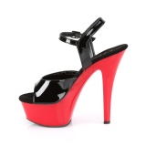 Noir 15 cm Pleaser KISS-209 Rouge Plateforme Talons Hauts