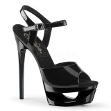 Noir 16,5 cm ECLIPSE-609 Chaussures Stilettos