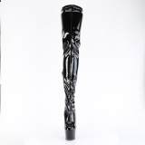 Noir 18 cm ADORE-4000 Vinyle plateforme bottes cuissardes crotch haute