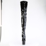 Noir 18 cm ADORE-4000SLT Vinyle plateforme bottes cuissardes crotch haute