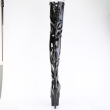 Noir 18 cm ADORE-4011 Vinyle plateforme bottes cuissardes crotch haute