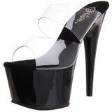 Noir 18 cm ADORE-702 Plateforme Mules Chaussures