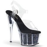 Noir 18 cm ADORE-708CG etincelle talons avec plateforme