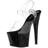 Noir 18 cm ADORE-708MG etincelle talons avec plateforme