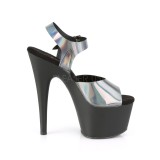 Noir 18 cm ADORE-708N-DT Hologramme talons avec plateforme