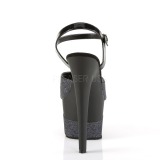 Noir 18 cm ADORE-709-2G etincelle sandales avec plateforme