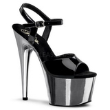 Noir 18 cm ADORE-709 Chrome Plateforme Talons Hauts