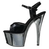 Noir 18 cm ADORE-709 Chrome Plateforme Talons Hauts